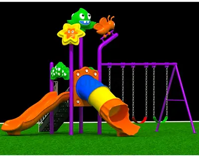 Kids Outdoor Playground Set with Slide, Tunnel and Swings - Good Condition