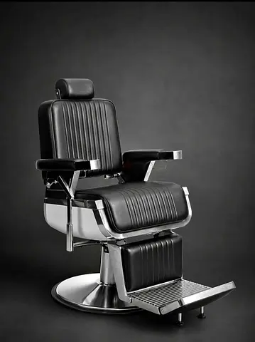 Classic Black Professional Barber Chair with Chrome Base