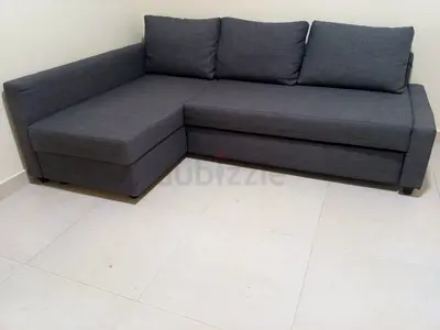Grey L-Shaped Corner Sofa Bed