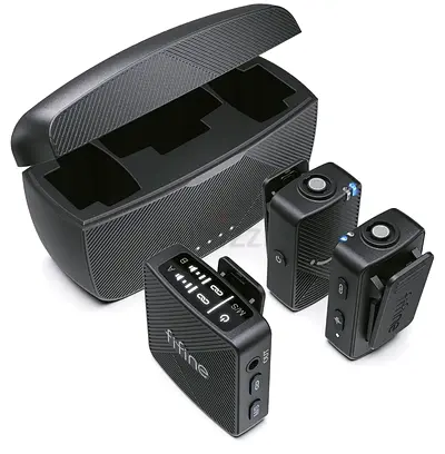 Fifine Wireless Lavalier Microphone System with Charging Case