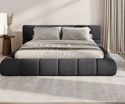 Brand new High Quality King size Boucle Fabric Bed with Mattress Available