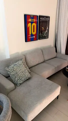 Light grey L-shaped sofa/ couch , good condition