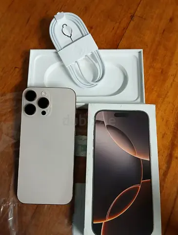 urgent selling; iphone 16 pro 128 gb desser titanium 99 % health full box