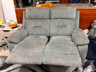 Grey 2-Seater Recliner Sofa in Good Condition
