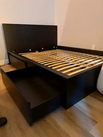 IKEA MALM King Bed Frame with 2 Nightstands