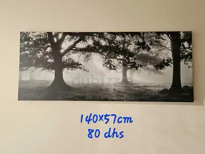Large Landscape Wall Art Canvas 120x57 cm - Neutral Tones