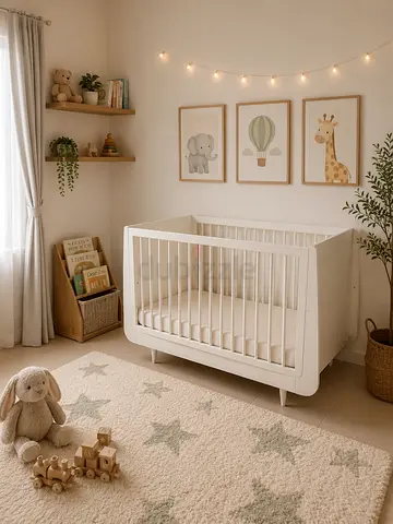 Snoozkod White Wooden Baby Crib - Modern Convertible Design