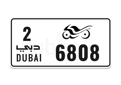 Dubai motorcycle number code 2-6808