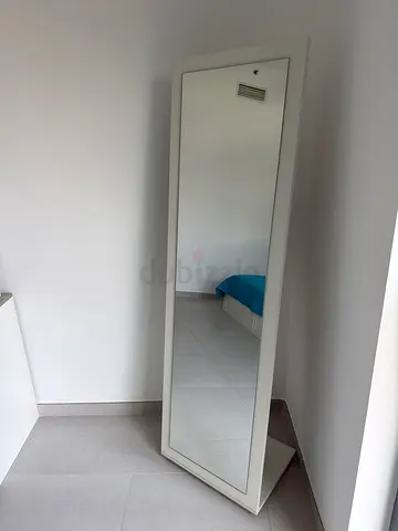 Full-length White Framed Standing Mirror - Good Condition