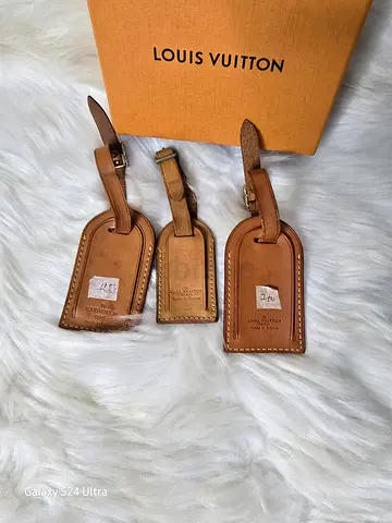 Set of 3 Louis Vuitton Vachetta Leather Luggage Tags
