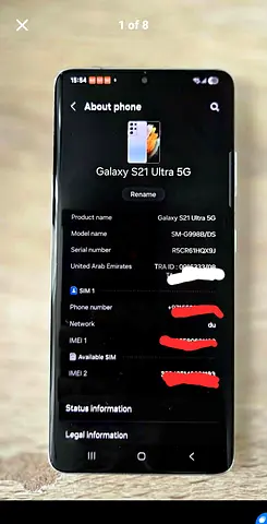 Samsung Galaxy S21 Ultra-5G UAE 🇦🇪 TDRA Version 12gb/256gb