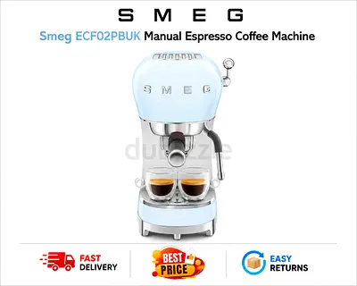 Smeg Manual Espresso Coffee Machine ECF02PBUK - Excellent Condition FREE DELIVERY, WARRANTY