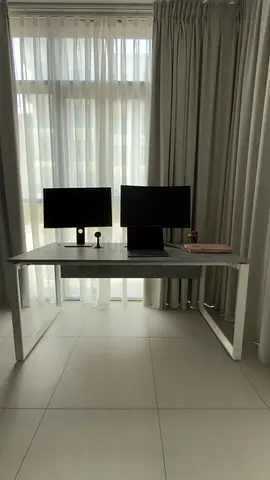 Dual monitor big computer desk