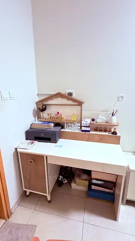 White and Wood Study Desk with Book shelves AED 1150