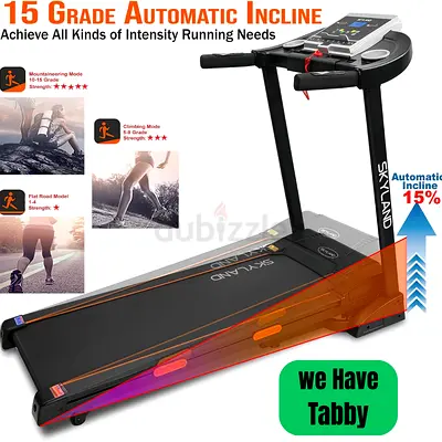 SKY LAND Treadmill, 2.5HP Peak Motor, Auto Incline, Space-Saving, EM-1297