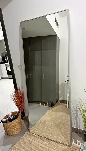 Full-Length Silver Framed Floor Mirror - Large