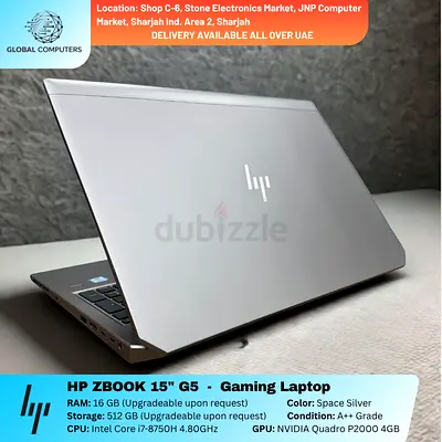HP Zbook 15 G5 Workstation, Gaming - Core i7-8th Gen, Nvidia 4GB Graphics
