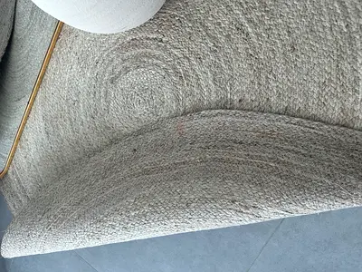 Neutral woven jute-style rug, moving out sale