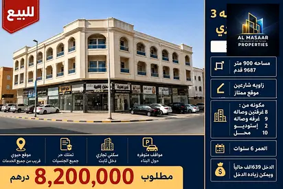 استثمار عقاري مميز في الروضة 3 – مبنى سكني تجاري على شارعين | دخل 639 ألف سنويًا