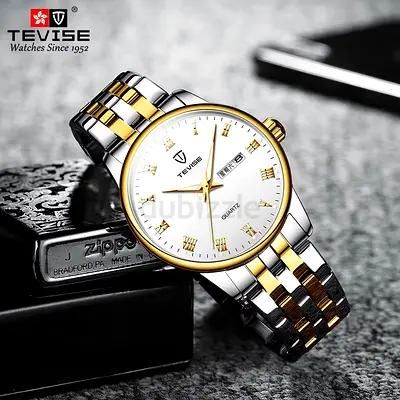 Tevise Quartz Men's Watch with Two Tone Gold and Silver Bracelet T80 series