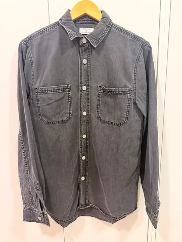 Topman Charcoal Grey Denim Shirt