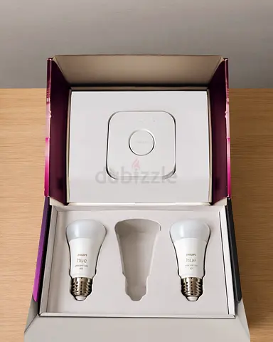 Philips Hue White & Colour Starter Kit – 2 Bulbs + Hue Bridge