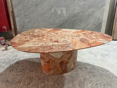 Breccia rosa Marble dining table