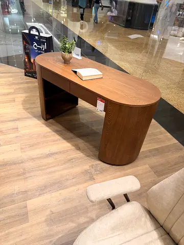 2 Wooden Oval Side Table with Lower Shelf - Medium Brown
