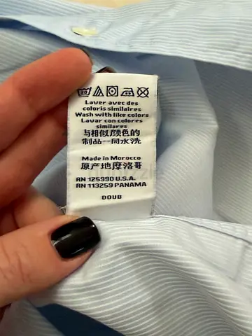 Light blue men's dress shirt - used, size tag shown french brand faconnable size 44/45