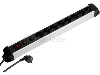 AC Power strip, 8 sockets (European), 2 m, surge protection. Vivanco (NEW. NEVER USED)
