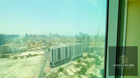 Spacious furnished 1BR in Orient Towers. New furniture, sea-view balcony, closed kitchen, 2 baths & free parking. AED 40K/year or AED 4K/month.