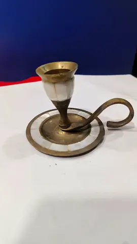 Antique brass candle holder 8cm height