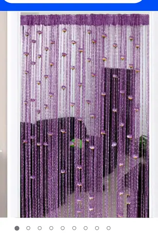 Purple Beaded Curtain String Door Panel - Decorative Room Divider