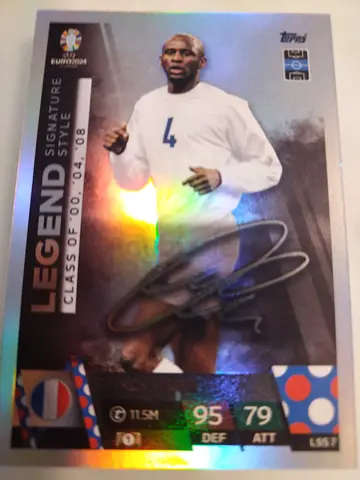 Signed Topps Legend Football Trading Card - Patrick Viera