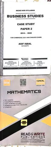 IGCSE Business Studies Case Study Paper 2 & Mathematics Practice Book - Read & Write Publications