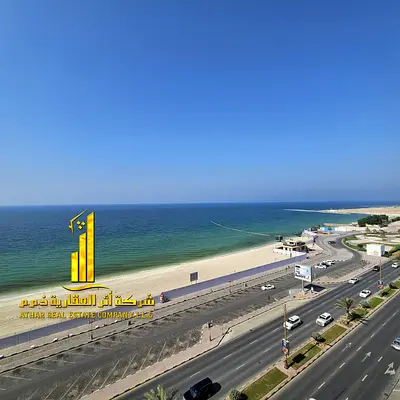 بأطلاله بحريه خياليه شقة غرفه وصاله مفروشة بالكامل للإيجار في برج الريزدنس، كورنيش عجمان، شارع الكورنيش، بجانب KFC ✨