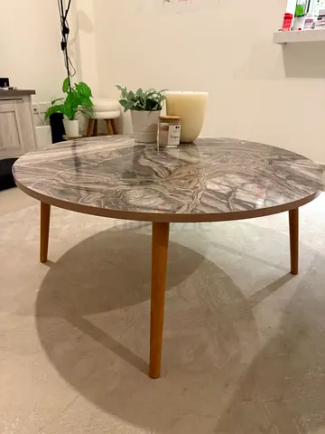 Wooden with marble look