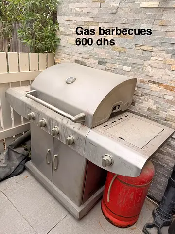 Used 4-Burner Gas BBQ Grill with Side Burner - Good Working Condition