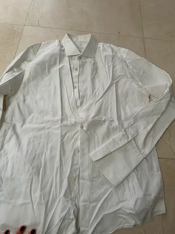White men's shirt formal with cufflink sleeve size 44 massimo dutti - good condition