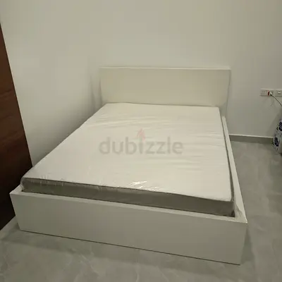 IKEA Malam queen size 160×200cm bed frame with 2 big storage drawers underneath and IKEA mattress