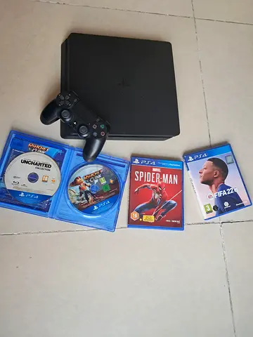 PS4 Slim 500GB with Original Controller | Uncharted | Spiderman | Ratchet and Clank | Fifa 22