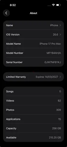 iPhone 17 Pro Max - 256GB Good Condition