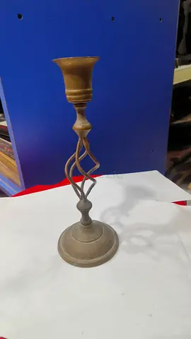 Antique brass candle holder 20cm height