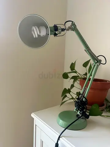 Ikea Adjustable vintage-style green desk lamp with clamp base