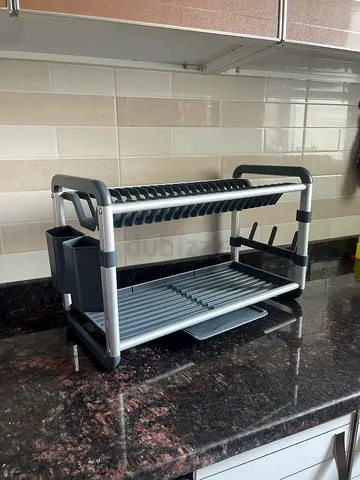 Stainless Steel Over-Sink Dish Drying Rack with Utensil Holder