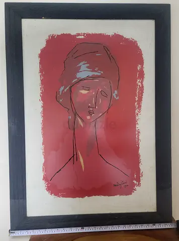 Amedeo Modigliani "Tête de Femme" Framed Vintage Art Print (90x60 cm)