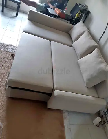 Modern Beige L-Shaped Sofa Bed
