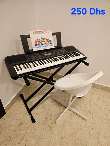 61-Key Portable Electronic Keyboard with Stand and Stool - Good Condition