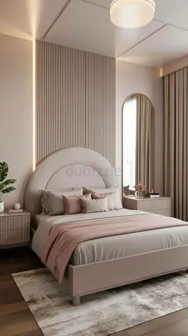 Modern Upholstered Bed  with Arch Headboard