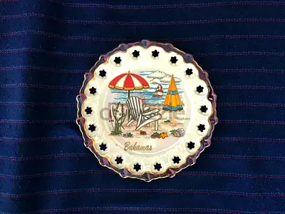 Vintage Souvenir BAHAMAS Ceramic Plate Wall Hanging